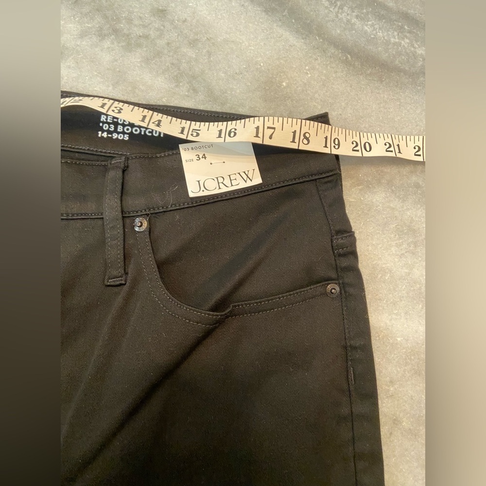 NWT J. Crew Size 34 Black Denim 03 Bootcut Jeans Stretch Cotton Pockets - Picture 8 of 10